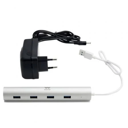 Woxter Hub USB 3.0 con Alimentación Externa HUB 73 PE26-142 7 Puertos USB Gris